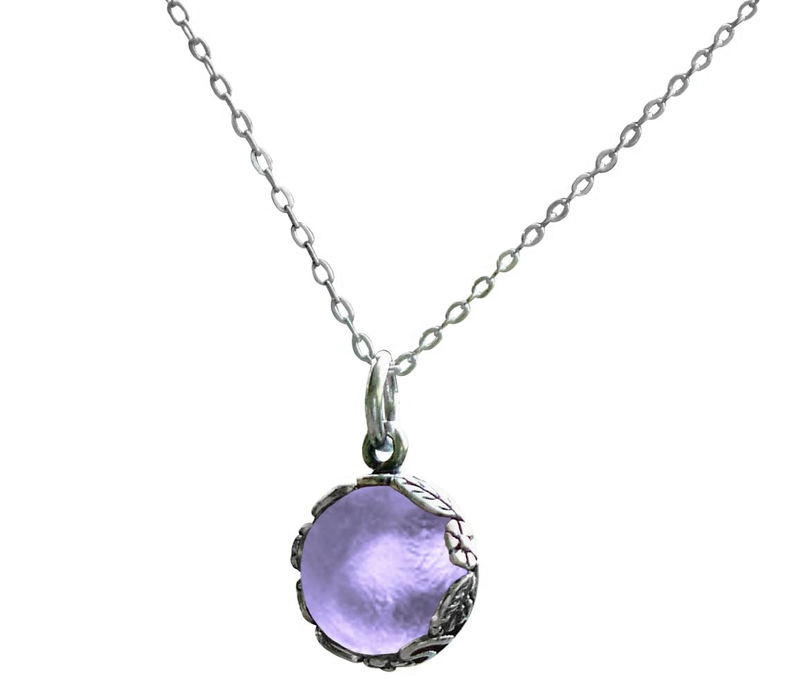 Handmade Botanical Necklace with Recycled Antique Glass Charm