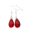 Yinahawaii Handmade Sea Glass Earrings Ruby Red - Beach Ready Jewelry