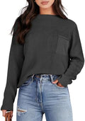Women Casual Long Sleeve Knit Mock Neck Cropped Sweater Top - Cozy