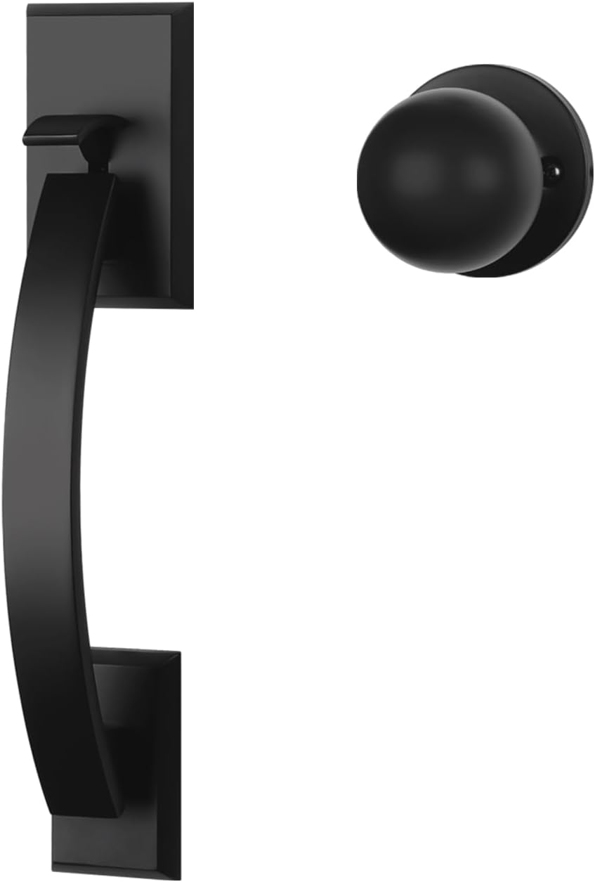 Goldenwarm Black Front Door Knob Handle for Modern Entryways