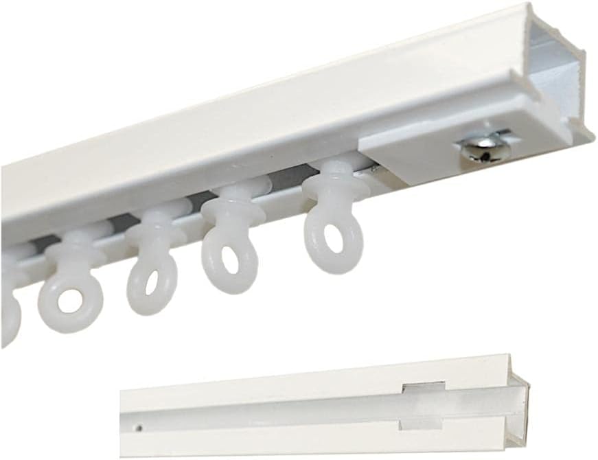 Seamlessly Connect Curtains: 5' White Ceiling Track Set