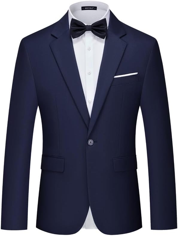 MAGE MALE Men's Suit Jacket One Button Elegant Slim Fit Blazer