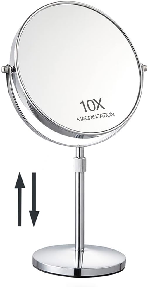 17 Inch Tall Tabletop Magnifying Makeup Mirror with Adjustable Height
