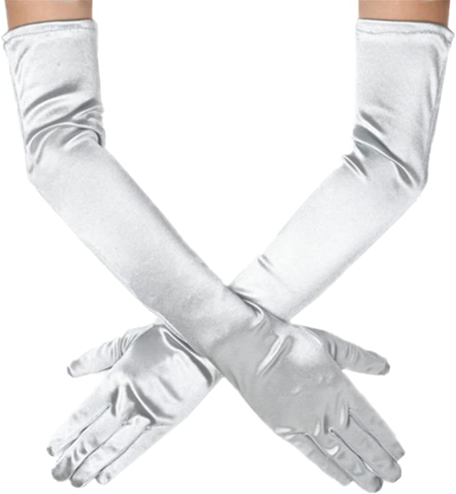 Extra-Long Satin Gloves for Elegant Evenings!