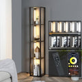 FENLO LED Floor Lamp with Shelves - Adjustable Brightness & Color