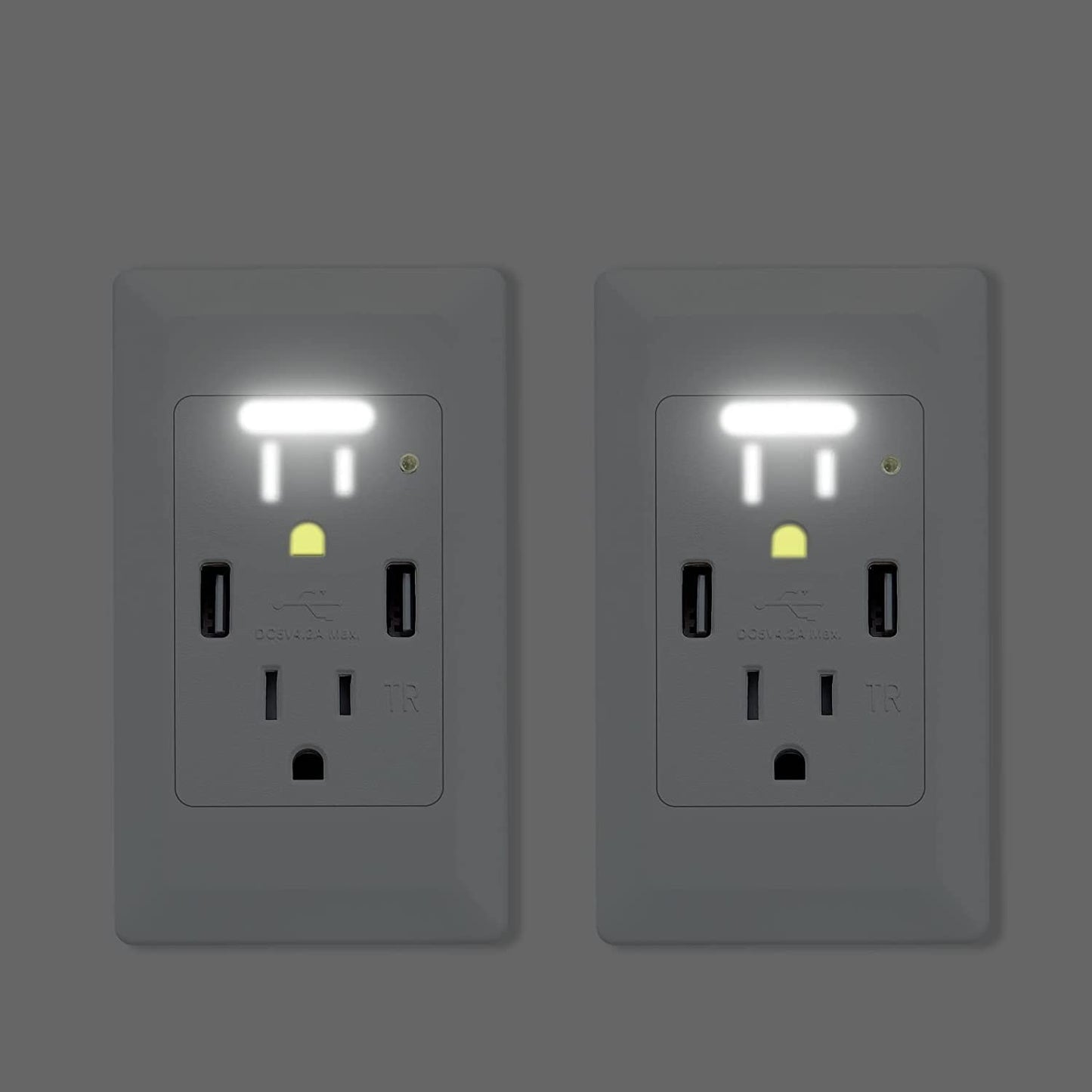 USB Outlet with Nightlight for Smart Charging and Safety