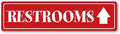 GRX1125 Aluminum Sign LARGE 24 in x 6 in RESTROOMS - High Visibility