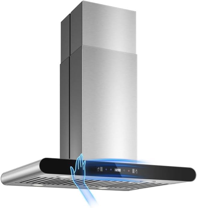 Tiesay Island Range Hood 30 inch with 700 CFM Powerful Ventilation