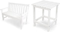 POLYWOOD Vineyard 48 in Bench with Long Island 18 in Side Table