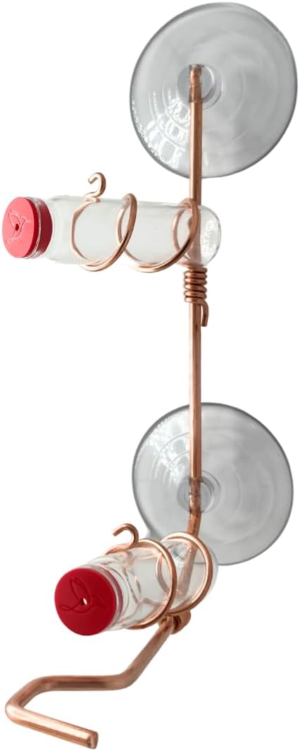 Window Hummingbird Feeder with Copper and Aluminum Design