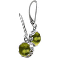 Handmade Vintage Olive Leverback Earrings - Reclaimed Glass