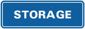 Standard STORAGE Door Wall Sign - Blue Medium 10 Pack