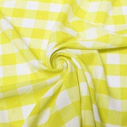 1in Checkered Gingham PolyPoplin Fabric for Sewing and Crafts