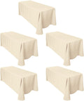 LTC LINENS 5-Pack 90 in x 132 in Rectangular Tablecloths