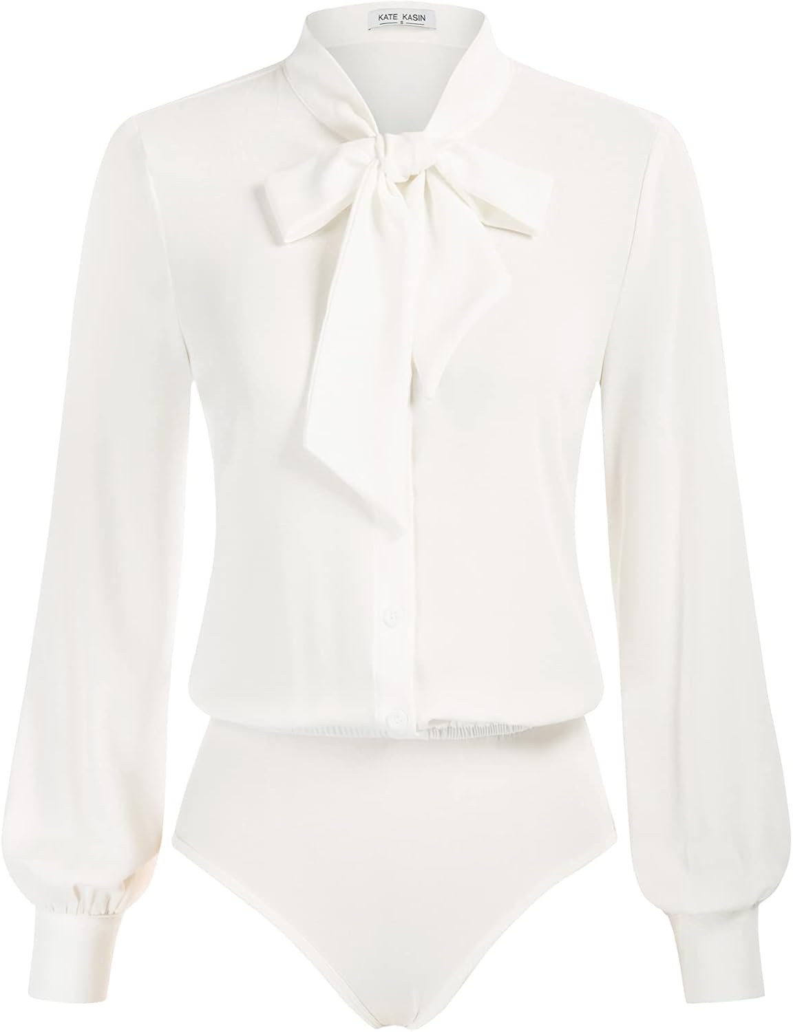 Kate Kasin Women Bow Tie Neck Office Blouse for Stylish Looks
