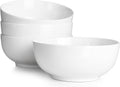 Large Deep Ceramic Bowls Set of 4 - 39 OZ Capacity, Soft White