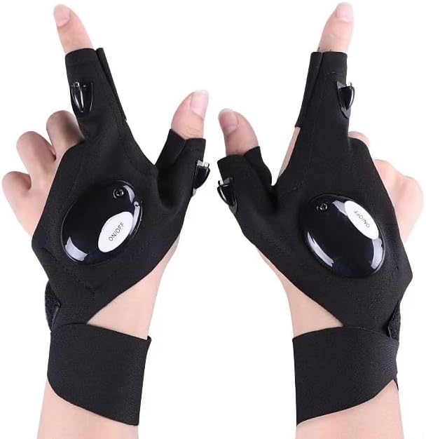Bright LED Half Finger Gloves - Ideal for Outdoor Activities!