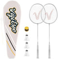 Racket Set with Shuttlecocks, Hand Glue & Carry Bag - Lightweight