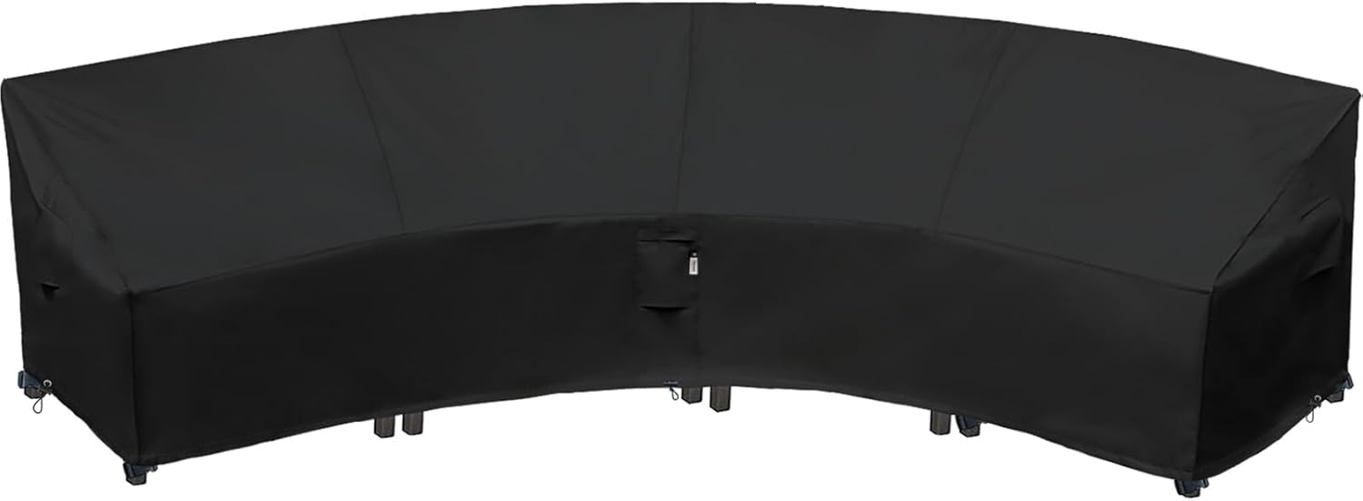 Curved Patio Furniture Cover for Outdoor Sectional Sofa Protection