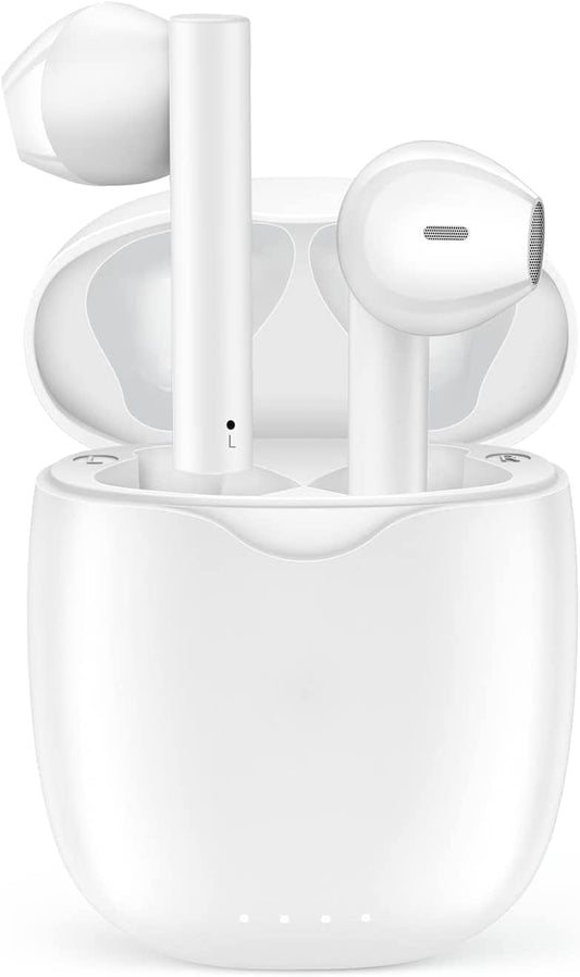 Long-lasting TWS Bluetooth Earbuds - 30hr Playtime, Ideal for Work & Sports - White