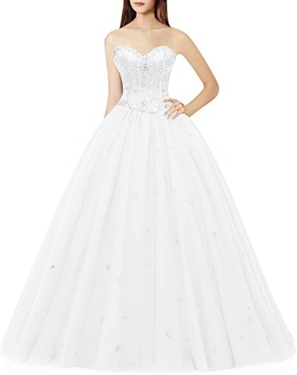 Women's Sweetheart Ball Gown Tulle Quinceanera Dresses Review