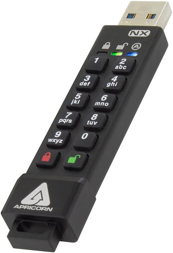Apricorn 256GB Aegis Secure Key 3 NX: Encrypted USB Flash Drive