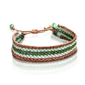 Custom Striped Bracelet for Women - Handmade Macrame with Jade Stones