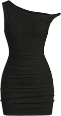 Women's Summer Mini Dress Off The Shoulder Ruched Bodycon - Sexy Fit