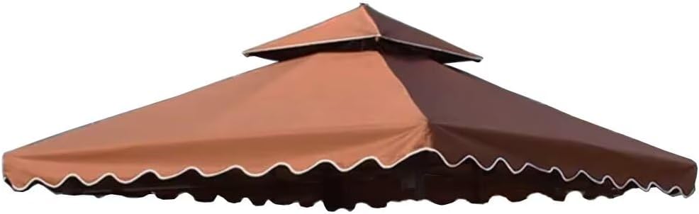 Premium 2-Tier 10x10 Gazebo Canopy Cover, 118x118, Water & UV Resistant(Brown)