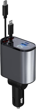 Retractable Car Charger 66W 4-in-1 Super Fast Charging - Retractable