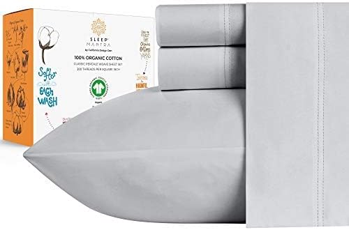 Sleep Mantra Organic Cotton Bed Sheet Set - Soft & Cooling