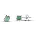 real raw beryl emerald stone tiny 4 to 6mm stud earrings - Dainty