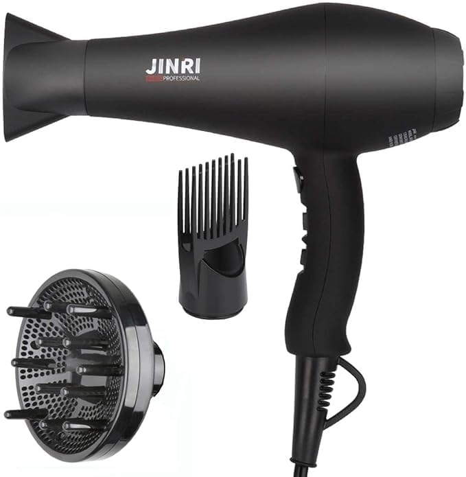JINRI 1875W Professional Hair Dryer - Fast Drying, Low Noise