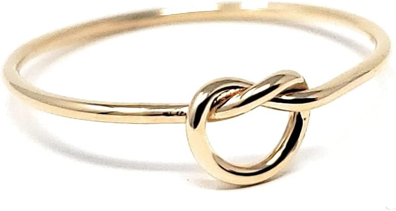 10k Solid Gold Stacking Knot Ring - Minimalist Handmade Design