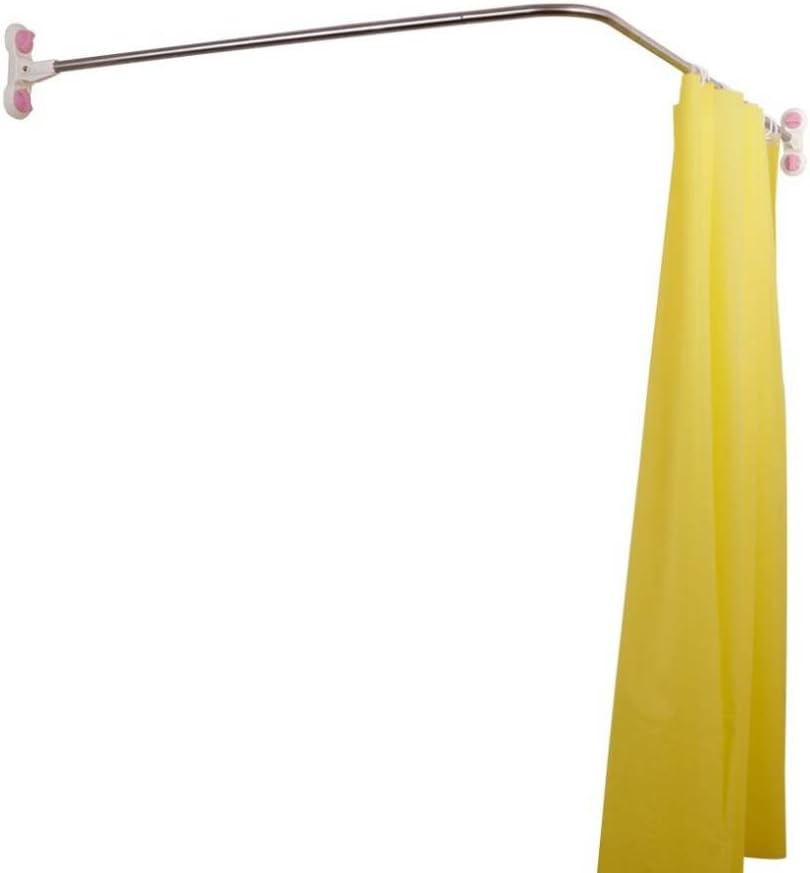 BAOYOUNI L-Shaped Curved Shower Rod - Expandable & Secure