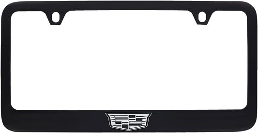 Crest Metal License Plate Frame Tag Holder - Stylish Black Design