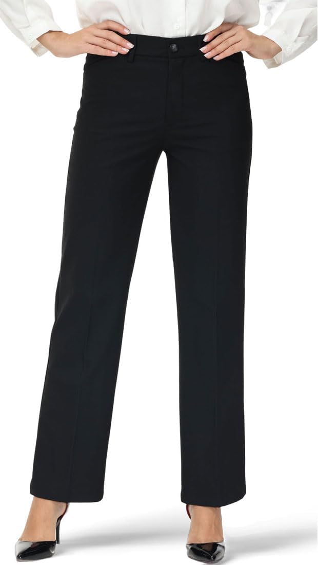 Soojun Women's Comfort Flex Waist Straight Leg Dress Pants Review