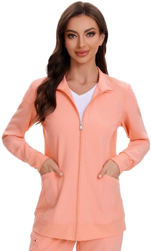 COZYFIT Scrub Jackets for Women - Stylish Zip Front Design