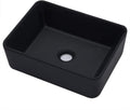 Kichae 16x12 Vessel Sink Rectangle Matte Black - Modern Above-Counter