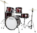 StarQuest Junior 5-Piece Drum Set Metallic Wine Red - Beginner Kit