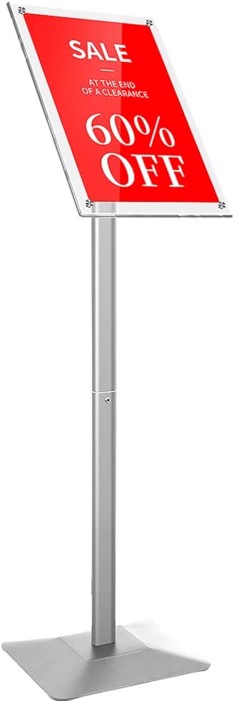 Adjustable Heavy Duty Pedestal Acrylic Sign Holder Stand for 11 x 17