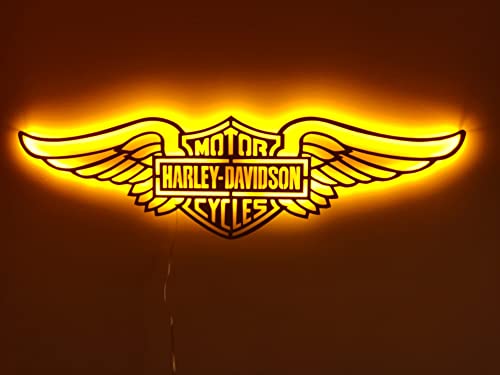 Harley Davidson Metal Led Wall Sign for Mancave Decor