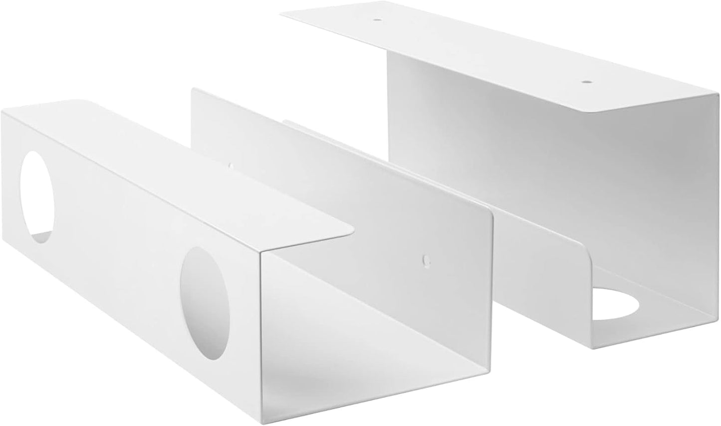 Effortless Cable Organization with 2 White Trays - Progressive Desk