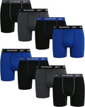 Mens Boxer Briefs 8 Pack - Stretch Performance Moisture Wicking