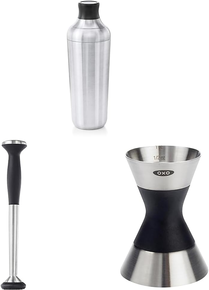 OXO Steel Cocktail Shaker & Muddler Set for Perfect Drinks