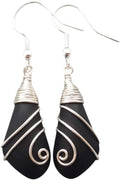 Sea Glass Earrings for Women - Handmade Hawaii Wire Wrapped Swirls
