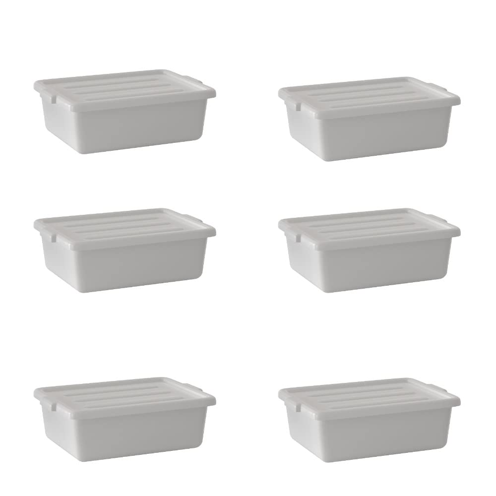 6-Pack 20in x 15in x 7in Polypropylene Plastic Bus Tub Set