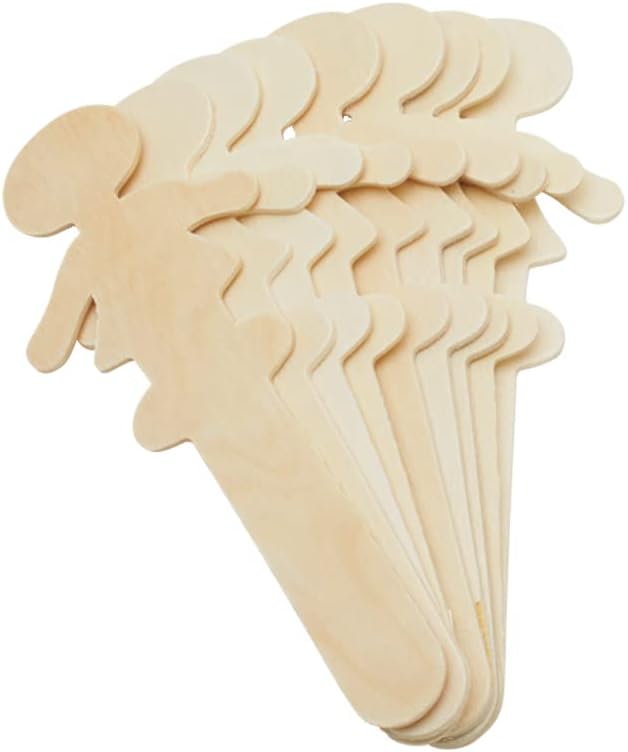 Wooden People-Shaped Craft Sticks for Creative Projects