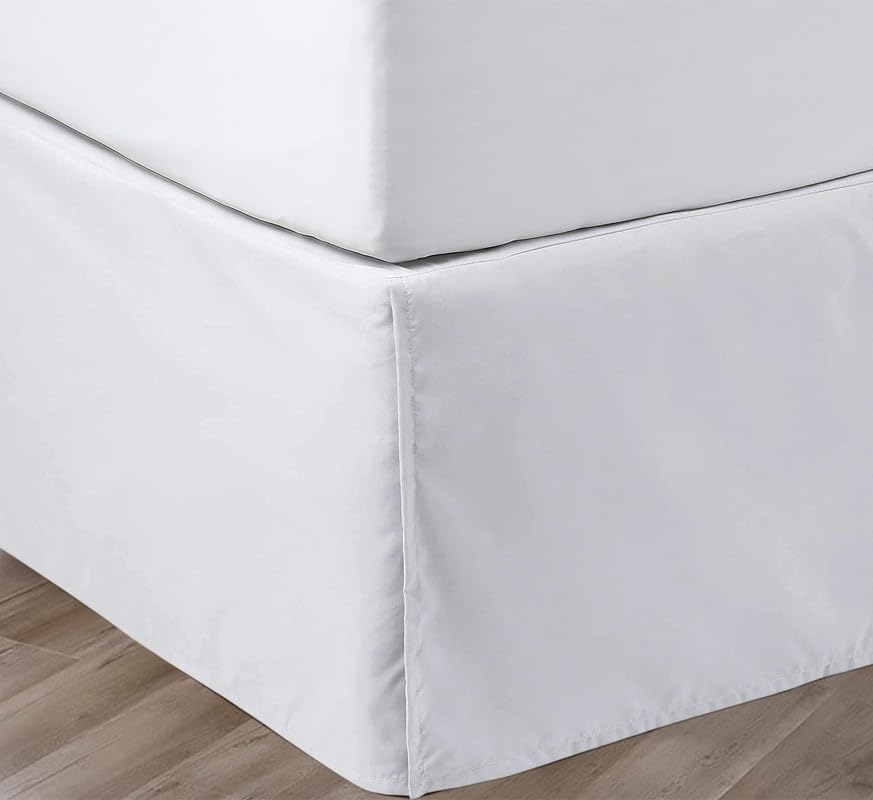 Elegant Pleated Bed Skirt with 17 Inch Drop for Full Size Beds