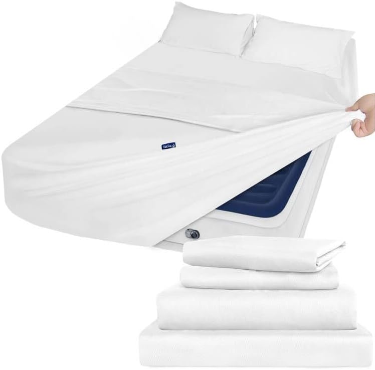 Queen Sheet Set Deep Pocket with Side Storage for Comfort